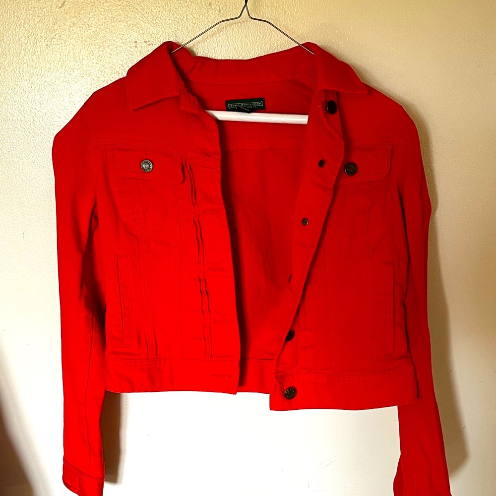 Polo Ralph Lauren Red Jean Jacket- small
